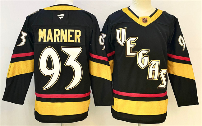 Men's Vegas Golden Knights #93 Mitch Marner Black 2024-25 Stitched Hockey Jersey